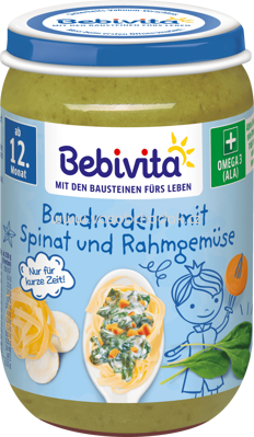Bebivita Bandnudeln mit Spinat und Rahmgemüse ab 12. Monat, 250 g