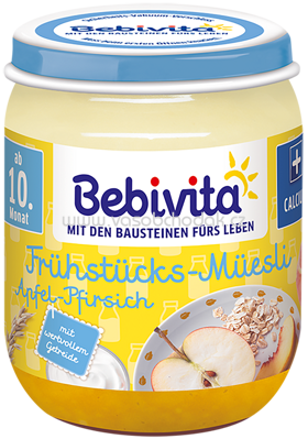 Bebivita Frühstücks-Müsli Apfel-Pfirsich ab 10. Monat, 160 g