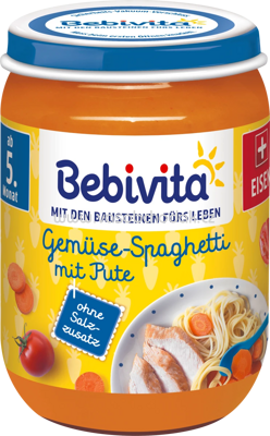 Bebivita Gemüse-Spaghetti mit Pute, ab 5. Monat, 190 g