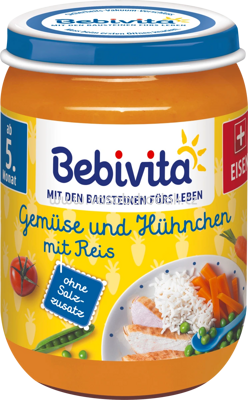 Bebivita Gemüse und Hühnchen mit Reis, ab 5. Monat, 190 g