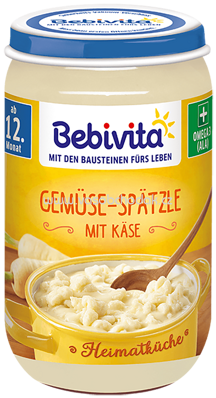 Bebivita Heimatküche - Gemüse Spätzle mit Käse, ab 12. Monat, 250g