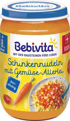 Bebivita Schinkennudeln mit Gemüse-Allerlei ab 8. Monat, 220 g