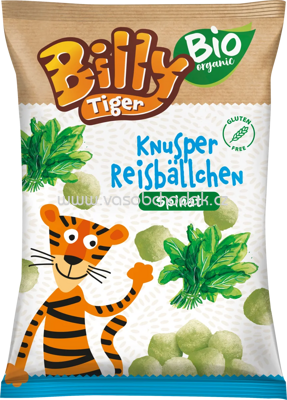 Billy Tiger Bio Knusper Reisbällchen Spinat, ab 3 Jahren, 30g