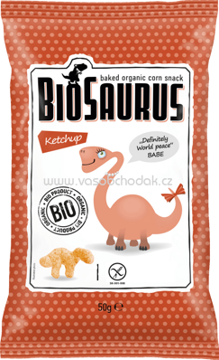 BioSaurus Snack gebackener Bio-Mais Ketchup, ab 36 Monat, 50g