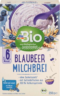 dmBio Blaubeer Milchbrei, ab 6. Monat, 250g