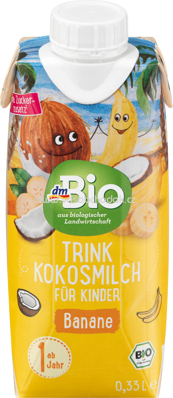 dmBio Trink Kokosmilch für Kinder, Banane, ab 12. Monat, 330 ml