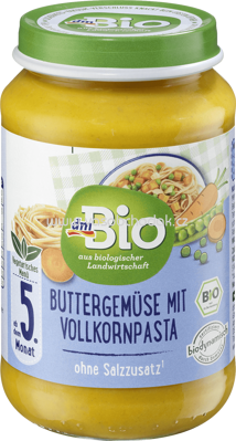 dmBio Buttergemüse mit Vollkornpasta, nach dem 5. Monat, 190 g