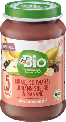 dmBio Birne-Schwarze Johannisbeere mit Banane, nach dem 5. Monat, 190g
