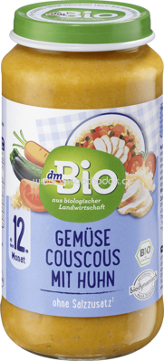 dmBio Gemüse-Couscous mit Huhn, ab dem 12. Monat, 250 g