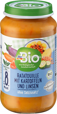 dmBio Ratatouille mit Kartoffeln & Linsen, ab 8. Monat, 220g