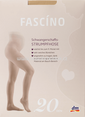 FASCÍNO Schwangerschafts-Strumpfhose puder, 20den Gr. 38/40, 1 St - ONL