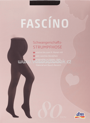 FASCÍNO Schwangerschafts-Strumpfhose schwarz, 80den Gr. 46/48, 1 St - ONL