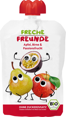 Freche Freunde Quetschbeutel Apfel, Birne & Passionsfrucht, ab 12. Monat, 100g