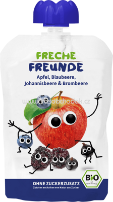 Freche Freunde Quetschbeutel Apfel, Blaubeere, Johannisbeere & Brombeere, ab 6. Monat, 100g