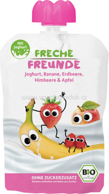 Freche Freunde Quetschbeutel Joghurt, Banane, Erdbeere, Himbeere & Apfel, ab 12. Monat, 100g