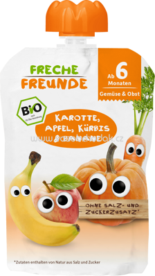 Freche Freunde Quetschbeutel Karotte, Apfel, Kürbis & Banane, ab 6. Monat, 100g