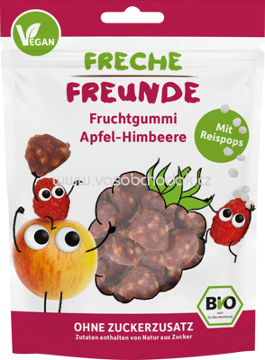 Freche Freunde Fruchtgummi Apfel Himbeere mit Reispops, 30g