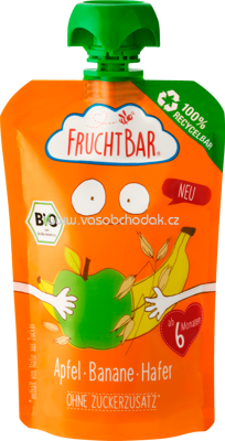 FruchtBar Quetschbeutel Apfel, Banane, Hafer, ab 6. Monat, 100g