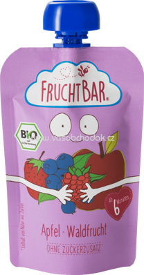 FruchtBar Quetschbeutel Apfel, Waldfrucht, ab 6. Monat, 100g
