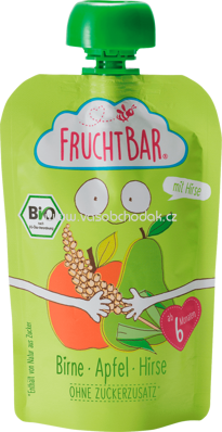 FruchtBar Quetschbeutel Birne, Apfel, Hirse, ab 6. Monat, 100g