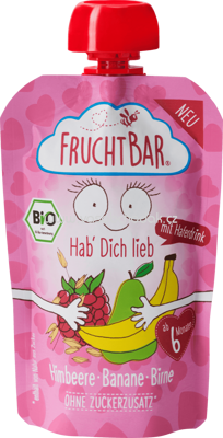 FruchtBar Quetschbeutel Hab Dich Lieb Himbeere, Banane, Birne, ab 6. Monat, 100g