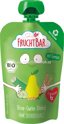 FruchtBar Quetschbeutel Birne Gurke Dinkel, ab 6. Monat, 100g