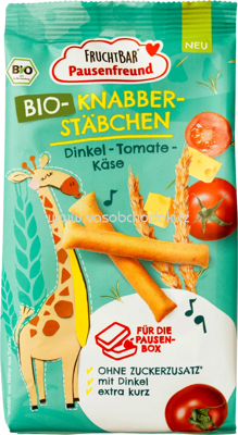 FruchtBar Bio Knabber Stäbchen Dinkel, Tomate, Käse, ab 3 Jahren, 100g
