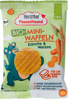 FruchtBar Bio Mini Waffeln Karotte & Weizen, ab 3 Jahren, 20g
