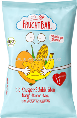 FruchtBar Bio Knusper Schildkröten, Mango, Banane, Mais, ab 12. Monat, 30g
