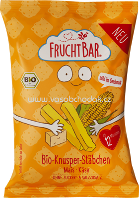 FruchtBar Bio Knusper Stäbchen, Mais, Käse, ab 12. Monat, 30g