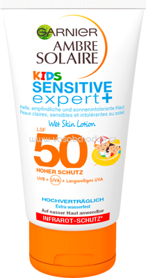 Garnier Sonnenlotion Sensitive Expert Kids Wet Skin LSF 50, 150 ml