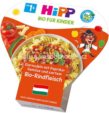 Hipp Kinderteller Eiernudeln mit Gemüse und zartem Gulasch, ab 1 Jahr, 250g