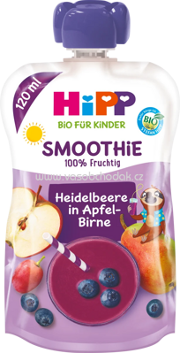 Hipp Quetschbeutel Smoothie Mix Heidelbeere in Apfel-Birne, ab 12 Monat, 120 ml