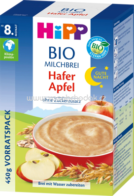 Hipp Bio-Milchbrei Gute Nacht Hafer Apfel, ab 8. Monat, 450g