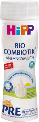 Hipp Anfangsmilch Pre Bio Combiotik trinkfertig von Geburt an, 200 ml
