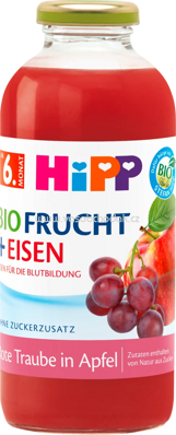 Hipp Bio Frucht + Eisen Rote Traube in Apfel, ab 6. Monat, 500 ml