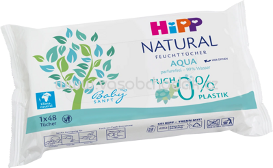 Hipp Babysanft Feuchttücher Natural Aqua, 18x48 St, 864 St