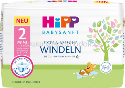 Hipp Babysanft Windeln Gr.2 Mini, 4-8 kg, 31 St