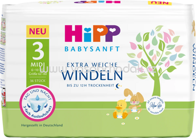 Hipp Babysanft Windeln Gr.3 Midi, 6-10 kg, 36 St