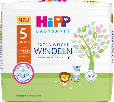Hipp Babysanft Windeln Gr.5 Junior, 11-16 kg, 29 St