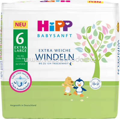 Hipp Babysanft Windeln Gr.6 Extra Large, 13+ kg, 26 St