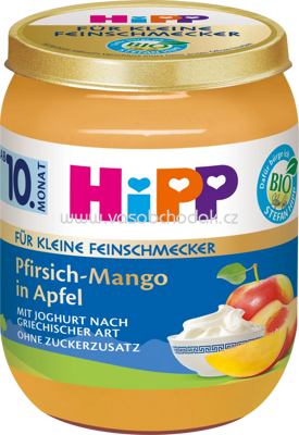 Hipp Für Kleine Feinschmecker Pfirsich-Mango in Apfel mit Joghurt nach griechischer Art, ab dem 10. Monat,160g