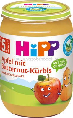 Hipp Apfel mit Butternut-Kürbis, ab dem 5. Monat, 190g