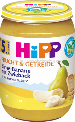 Hipp Frucht & Getreide Birne-Banane mit Zwieback, ab dem 5. Monat, 190g