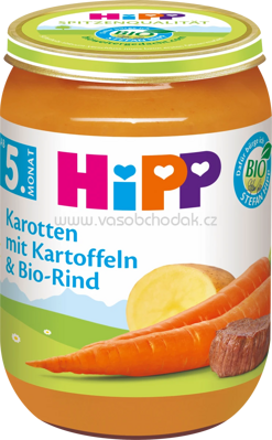 Hipp Karotten mit Kartoffeln und Bio-Rind, ab dem 5. Monat, 190g