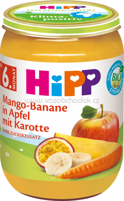 Hipp Mango Banane in Apfel mit Karotte, ab 6. Monat, 190g
