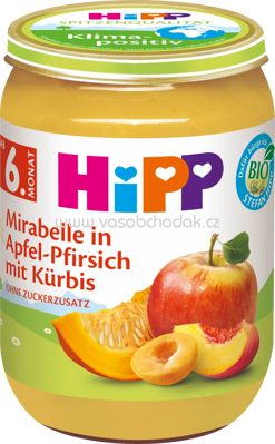 Hipp Mirabelle in Apfel Pfirsich mit Kürbis, ab 6. Monat, 190g