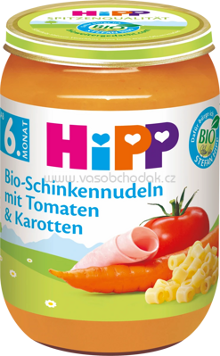 Hipp Bio-Schinkennudeln mit Tomaten & Karotten, ab 6. Monat, 190g