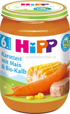 Hipp Karotten mit Mais & Bio-Kalb, ab 6. Monat, 190g