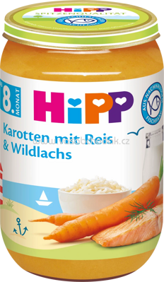 Hipp Karotten mit Reis & Wildlachs, ab 8. Monat, 220g